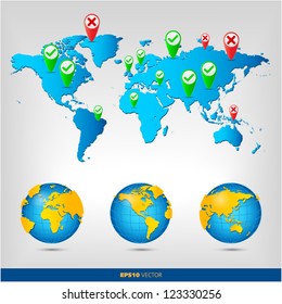 world with map pin