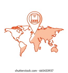 world map with pin location box