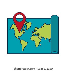 world map with pin location symbol