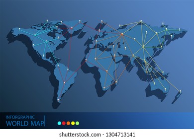world map pin point communication concept