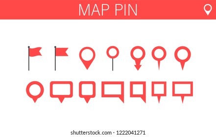 World map Pins collection set. Vector illustration.