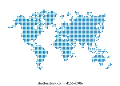 World map ( pixel style )