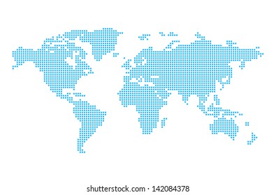 World map in pixels