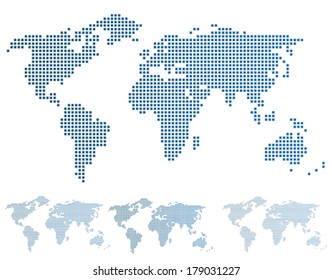 World map in pixels.