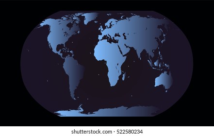 World map planet blue color vector