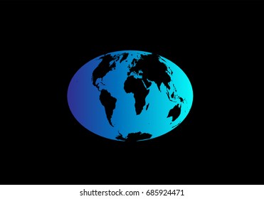 World map, planet Earth in space isolated, vector 