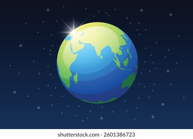 World map planet earth vector illustration, earth on space background, Earth Day, Modern 3d world map concept.