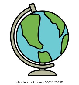 world map planet education icon