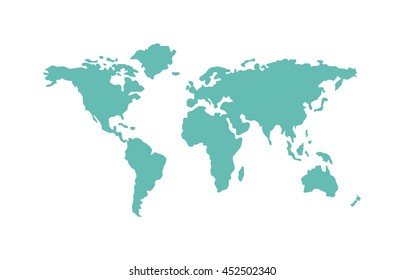 World map planet and global continents. 