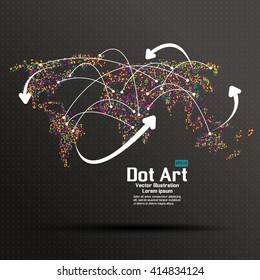World map point colorful vector illustration