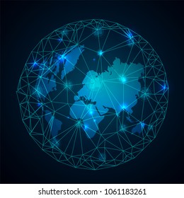 World map point and line composition concept of global business.Global network connection.Vector Illustration
