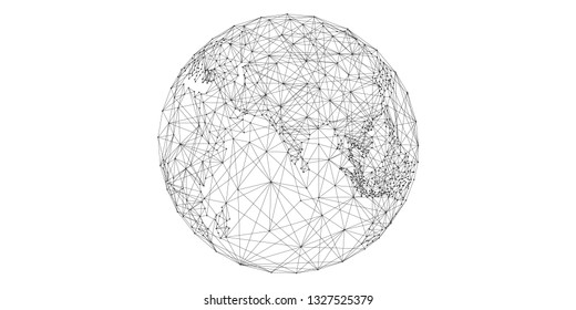 World map point with line and composition and representing the global or Global network connection elements by NASA.