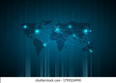 World map point and line composition concept of global business.Global network connection. Vector Illustration