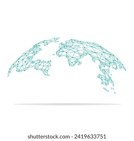 World map point and line composition vector Illustration