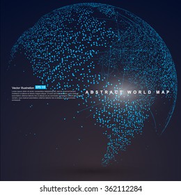 World map point, line, composition, representing the global, Global network connection,international meaning.