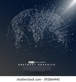 World map point, line, composition, representing the global, Global network connection,international meaning.