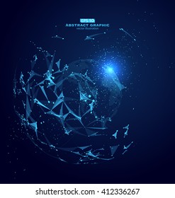 World map point, line, composition, representing the global, Global network connection, a sense of science and technology, international meaning.