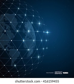 World map point, line, composition, representing the global, Global network connection,international meaning.