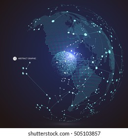 World map point, line, composition, representing the global, Global network connection,international meaning.