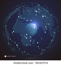 World map point, line, composition, representing the global, Global network connection,international meaning.