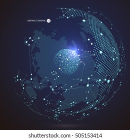 World map point, line, composition, representing the global, Global network connection,international meaning.