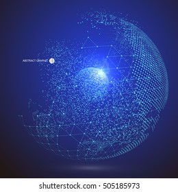 World map point, line, composition, representing the global, Global network connection,international meaning.