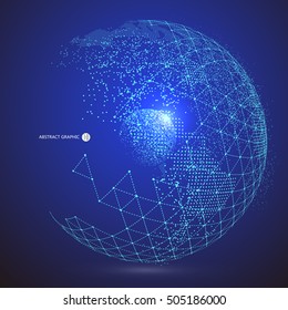 World Map Point, Line, Komposition, repräsentiert die globale, globale Netzwerkverbindung, internationale Bedeutung.