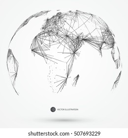 World map point, line, composition, representing the global, Global network connection,international meaning.
