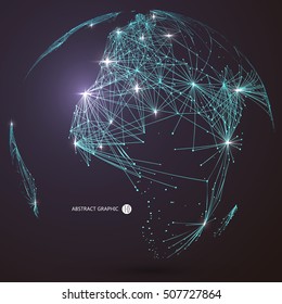 World map point, line, composition, representing the global, Global network connection,international meaning.