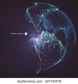 World map point, line, composition, representing the global, Global network connection,international meaning.