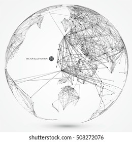 World map point, line composition, representing the Global network connection,international meaning.