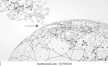 World map point, line, composition, representing the global, Global network connection,international meaning.