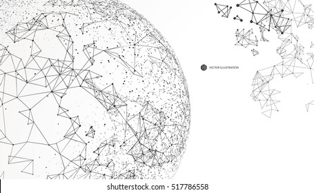 World map point, line, composition, representing the global, Global network connection,international meaning.