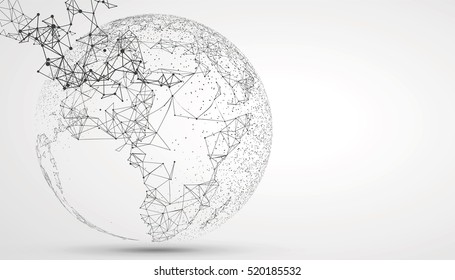 World map point, line, composition, representing the global, Global network connection,international meaning.