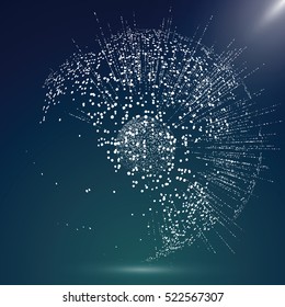 World map point, line, composition, representing the global, Global network connection,international meaning.