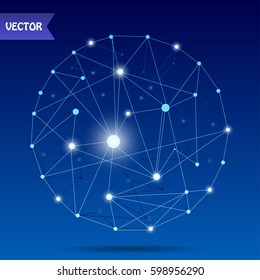 World map point, line, composition, representing the global, Global network connection vector illustration
