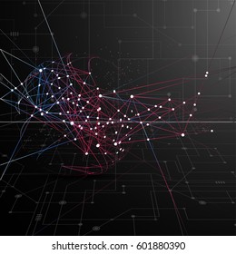 World map point, line, composition, representing the global, Global network connection,international meaning.