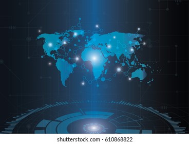 World map point, line, composition, representing the global, Global network connection,international meaning.