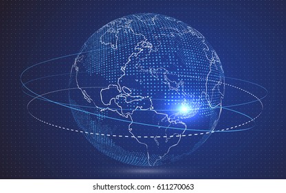 World map point, line, composition, representing the global, Global network connection,international meaning.