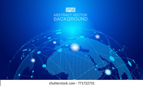 World map point, line, composition, representing the global, network connection,international meaning.