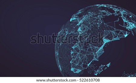 World map point, line, composition, representing the global, Global network connection,international meaning.