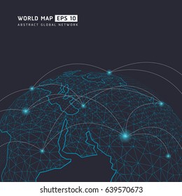World map point, line, representing the global, Global network connection,international meaning.abstract vector planet,meaning globalization.