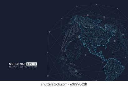 World map point, line, representing the global, Global network connection,international meaning.abstract vector planet,meaning globalization.