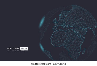 World map point, line, representing the global, Global network connection,international meaning.abstract vector planet,meaning globalization.