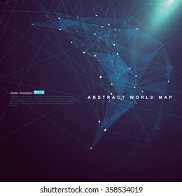 World map point, line, surface composition, representing the global, 
Global network connection,international meaning.