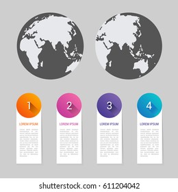 World map pointer marks icon flat web sign symbol logo label