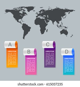 World map pointer marks icon flat web sign symbol logo label
