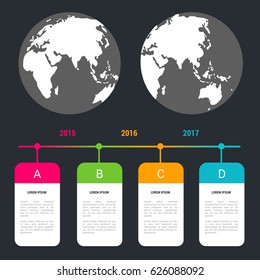 World map pointer marks icon flat web sign symbol logo label set