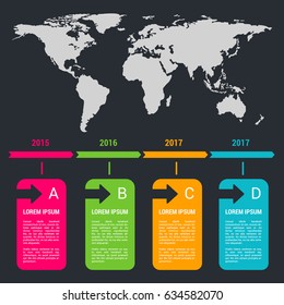 World map pointer marks icon flat web sign symbol logo label set