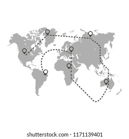 world map pointer. vector illustration